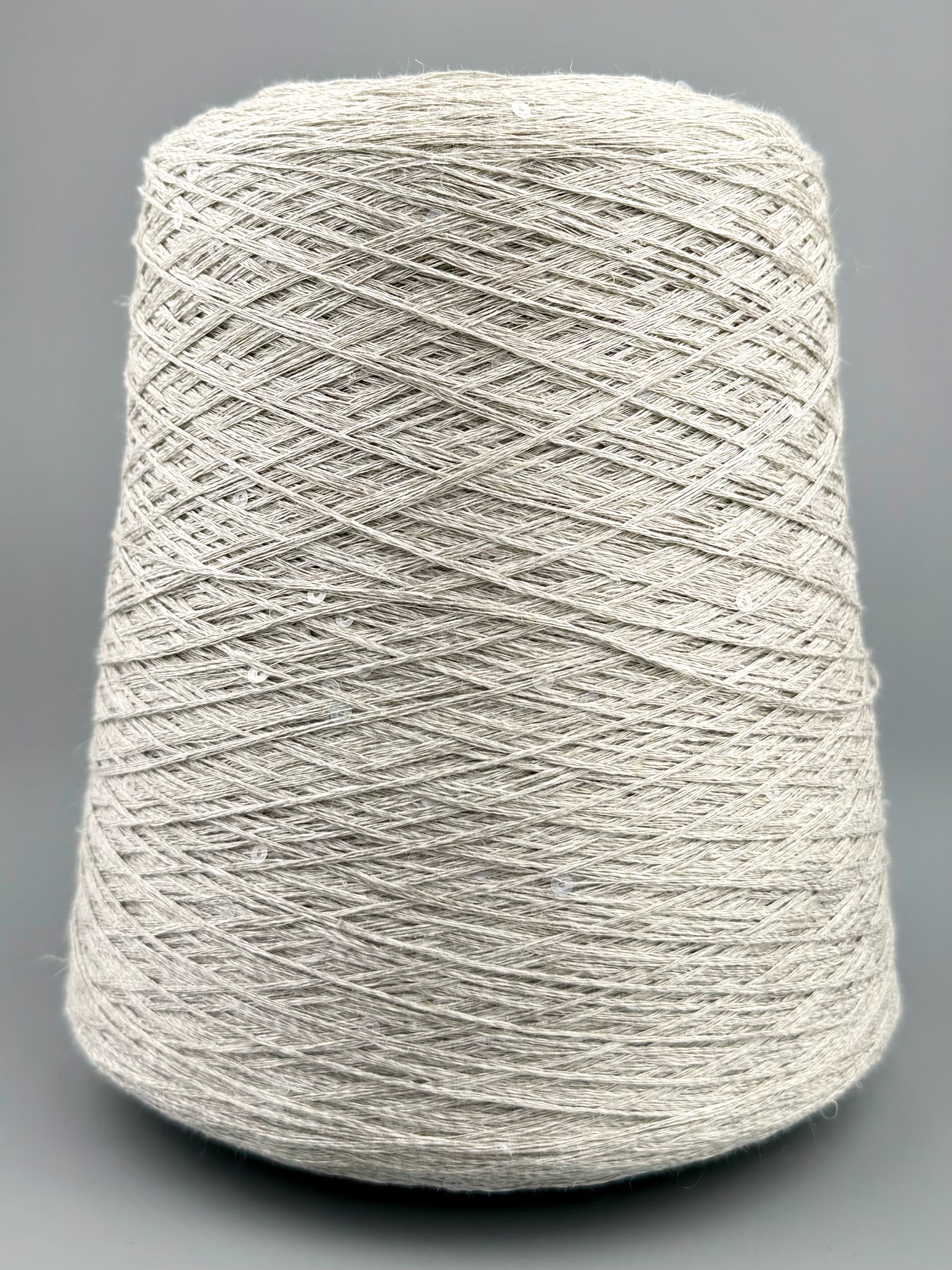 G&G Filati Art. Lino 510m/100g – Fil de lin avec paillettes transparentes Gris clair photo 2